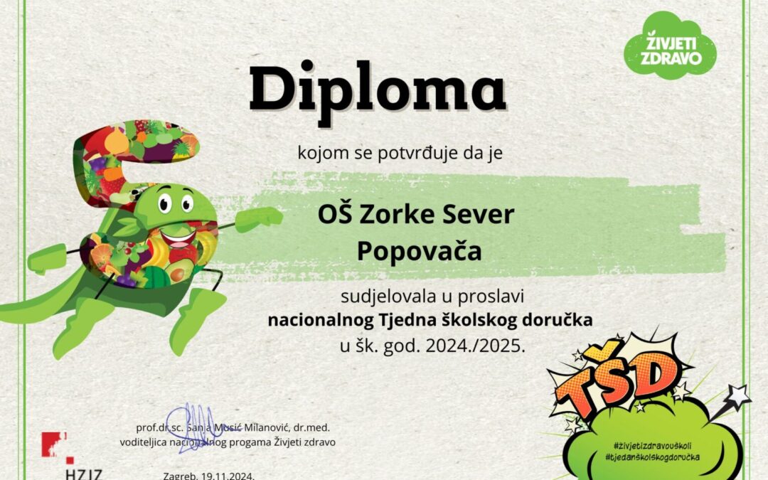 Diploma „Živjeti zdravo“